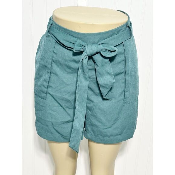 A New‎ Day Women's High-Rise Tie Waist Paperbag Shorts Pockets Green XL - Picture 13 of 13